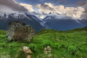The Mont Blanc massive near Chamonix, France