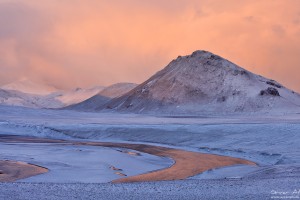 Soft light in Landmannalaugar in Winter