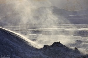 Drifting Snow, Landmannalaugar in Winter