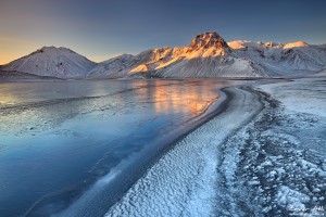 First Morning Light, Landmannalaugar in Winter