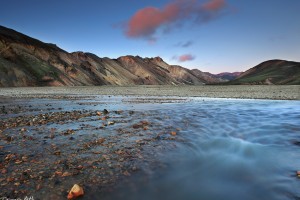 Glacier river comming out of Jökulgil at Landmannalaugar.