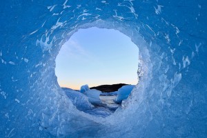 Ice Hole in Jökulsárlón, Iceland